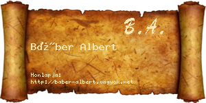 Báber Albert névjegykártya